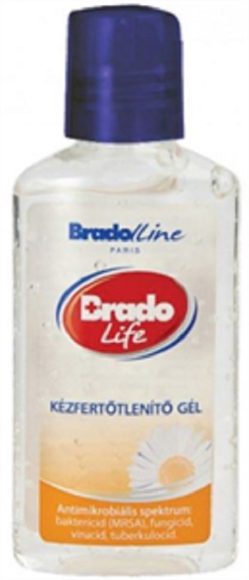 Bradolife higiénés alkoholos kézfertőtlenítő gél kamilla illat - 50 ml ( baktericid (MRSA), fungicid, virucid, tuberkulocid )