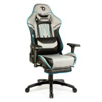   Gamer szék párnával - szürke/fekete/kék - 84 x 52 / 48 x 50 cm