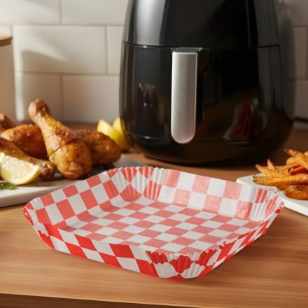 Air fryer sütőpapír - olaj nélküli sütőhöz - kockás, négyzet - 23 cm - 50 db / csomag Air fryer sütőpapír - olaj nélküli sütőhöz - kockás, négyzet - 23 cm - 50 db / csomag