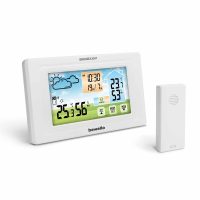   Digitális hőmérő és ébresztőóra - kültéri / beltéri - USB-s, elemes - fehér