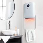 Fali hősugárzó törölközőtartóval - 800/2000W - 240V - fehér Fali hősugárzó törölközőtartóval - 800/2000W - 240V - fehér