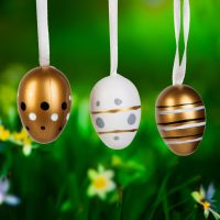  Húsvéti dekoráció - tojás szett - 3 féle - 3 cm - 12 db / csomag