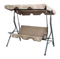   Kerti hintaágy - 170 x 110 x 153 cm - sötét bézs - pohártartóval