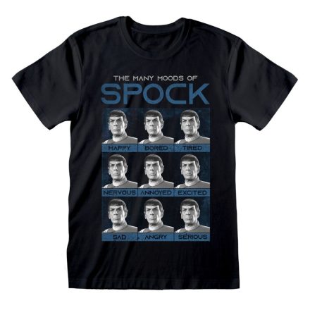 Unisex rövid ujjú póló Star Trek Many Mood Of Spock Fekete MOST 31479 HELYETT 17668 Ft-ért!