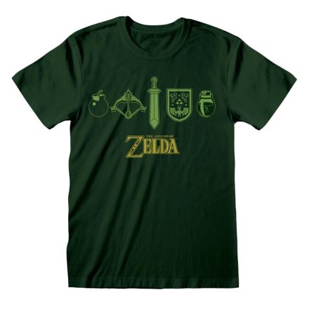 Unisex rövid ujjú póló The Legend of Zelda Icons Sötétzöld MOST 15469 HELYETT 7937 Ft-ért!