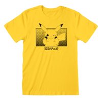   Unisex rövid ujjú póló Pokémon Pikachu Katakana Sárga MOST 15469 HELYETT 7937 Ft-ért!