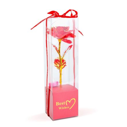 LED-es világító művirág dekoráció - rózsa - piros LED-es világító művirág dekoráció - rózsa - piros