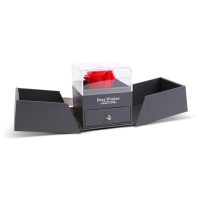   Örökrózsa nyitható díszdobozban nyaklánccal - 10,2 x 9,8 x 11 cm - fekete