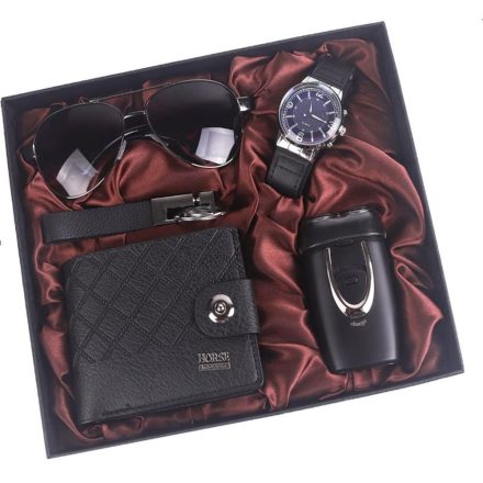 Ajándék szett férfiaknak díszdobozban - 26 x 22 x 4,5 cm - fekete