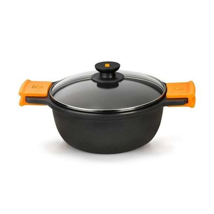 Lábas üveg fedéllel BRA A270328 5,7 L (Ø 28 cm) Fekete Fém Alumínium Ø 28 cm Aluminio MOST 41116 HELYETT 29995 Ft-ért!