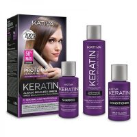 Egyenesítő  Hajkezelés Kativa Keratin Brasilian (3 db)