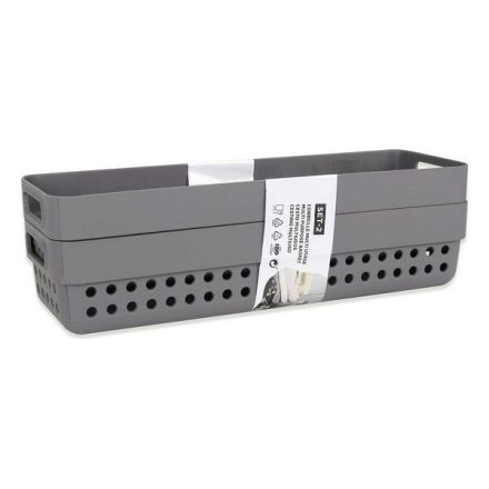 Többcélú kosár Confortime Műanyag (2 Darabos) (24 x 7,5 x 5 cm) 