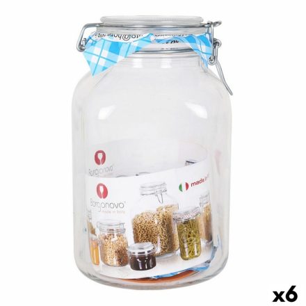 Üveg korsó Borgonovo 33216 Hermetikus Átlátszó 3,1 L 13 x 13 x 24 cm (6 egység) MOST 36661 HELYETT 21008 Ft-ért!