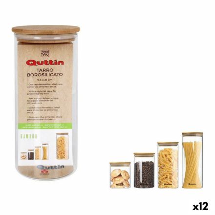 Korsó Quttin Bamboo Boroszilikát üveg Szilikon 1,25 L 10,2 x 22,8 cm (12 egység) (9,5 x 21 cm) MOST 33041 HELYETT 20091 Ft-ért!