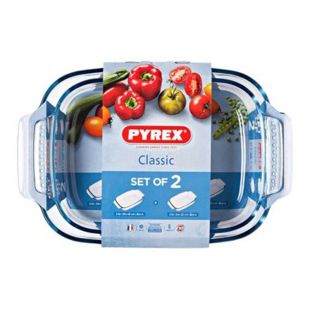 Sütőedény készlet Pyrex Classic Átlátszó Üveg (2 pcs) MOST 15987 HELYETT 11021 Ft-ért!
