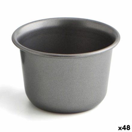 Tortaforma Quid Sweet Grey Fekete Fém Ø 7,5 cm (48 egység) MOST 75007 HELYETT 56444 Ft-ért!