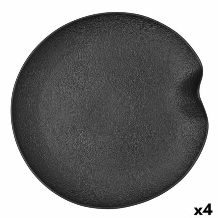 Snack tálca Bidasoa Fosil Fekete Kerámia Alumínium-oxid 31,4 x 31,2 x 4 cm (4 egység) MOST 32708 HELYETT 23075 Ft-ért!