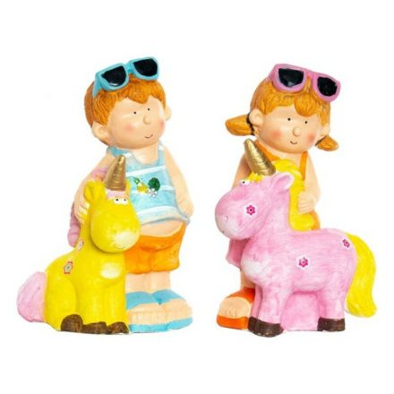 Dekoratív Figura DKD Home Decor Üveggyapot Kék Rózsaszín Unikornis gyerekek 23 x 19 x 40 cm Mediterrán MOST 36444 HELYETT 21331 Ft-ért!