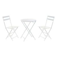  Asztal Készlet 2 Székkel DKD Home Decor Fehér 80 cm 60 x 60 x 70 cm (3 pcs) MOST 143502 HELYETT 84678 Ft-ért!