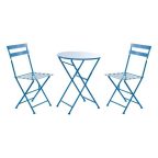   Asztal Készlet 2 Székkel DKD Home Decor MB-166634 Kék 80 cm 60 x 60 x 70 cm (3 pcs) MOST 121506 HELYETT 71697 Ft-ért!