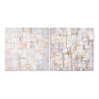   Kép DKD Home Decor Squares Vászon Absztrakt modern (100 x 3 x 100 cm) (2 egység) MOST 74621 HELYETT 54236 Ft-ért!