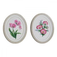   Dekoratív Figura DKD Home Decor Fehér Rózsaszín цветя 17 x 2,5 x 21,6 cm (2 egység) MOST 17626 HELYETT 10550 Ft-ért!