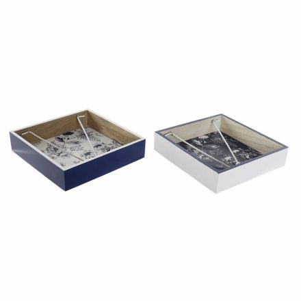 Szalvétatartó DKD Home Decor Fém Fehér Tengerészkék Fa MDF (2 pcs) MOST 7170 HELYETT 4291 Ft-ért!