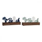   Dekoratív Figura DKD Home Decor Beach LED Zöld Tengerészkék Mediterrán 34 x 8 x 16 cm (2 egység) MOST 22205 HELYETT 12997 Ft-ért!