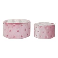   Lábtartó DKD Home Decor Rózsaszín Velvet Fa MDF Glam (2 pcs) MOST 269757 HELYETT 149943 Ft-ért!