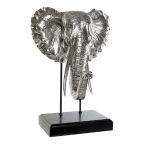   Dekoratív Figura DKD Home Decor RF-177266 42 x 30 x 56 cm Elefánt Ezüst színű Fekete Gyanta Gyarmati Fa MDF MOST 85070 HELYETT 53831 Ft-ért!