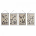   Vászon DKD Home Decor madarak (60 x 2 x 90 cm) (4 egység) (12 egység) MOST 65881 HELYETT 47324 Ft-ért!