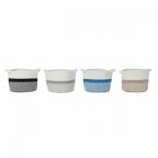   Kosár DKD Home Decor 25 x 25 x 20 cm Fekete Szürke Bézs szín Kék (4 Darabok) MOST 34178 HELYETT 21918 Ft-ért!