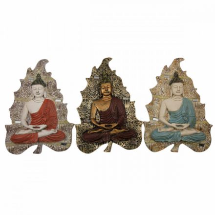 Fali Dekoráció DKD Home Decor Piros Kék Aranysàrga Buddha Gyanta (19 x 3,1 x 26,5 cm) (3 egység) MOST 39762 HELYETT 26142 Ft-ért!