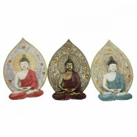   Fali Dekoráció DKD Home Decor Kék Piros Aranysàrga Buddha Keleti 19,3 x 3,7 x 27,3 cm (3 Darabok) MOST 46707 HELYETT 27333 Ft-ért!
