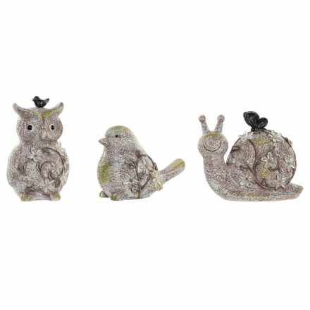 Dekoratív Figura DKD Home Decor Zöld Rózsaszín Természetes Állatok Shabby Chic 20,5 x 10 x 17 cm (3 Darabok) MOST 38494 HELYETT 22529 Ft-ért!