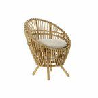   Karosszék DKD Home Decor 8424001750092 Természetes Pamut Fehér Rattan (74 x 67 x 85 cm) MOST 209097 HELYETT 119807 Ft-ért!