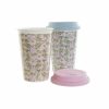 Taza Bögre DKD Home Decor Kék Zöld Rózsaszín Szilikon Porcelán цветя (400 ml) (3 pcs) MOST 8902 HELYETT 5333 Ft-ért!