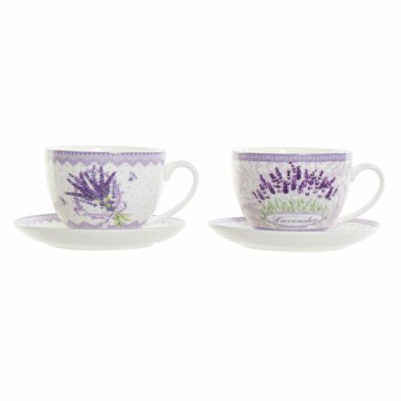 Csésze Tányérral DKD Home Decor Levendula (220 ml) (2 pcs) MOST 6806 HELYETT 4076 Ft-ért!
