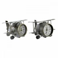   настолен часовник DKD Home Decor Repülőgép Kristály Szürke Zöld Vas (26 x 21 x 15 cm) (2 pcs) MOST 41641 HELYETT 27374 Ft-ért!