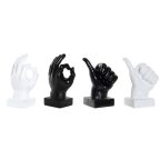   Dekoratív Figura DKD Home Decor Fehér Fekete Többszínű Kéz 14 x 9 x 21 cm (4 egység) MOST 33072 HELYETT 19355 Ft-ért!