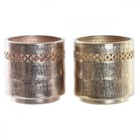   Kaspó DKD Home Decor Aranysàrga Réz Alumínium Arab (2 egység) (17 x 17 x 17 cm) MOST 27581 HELYETT 18577 Ft-ért!