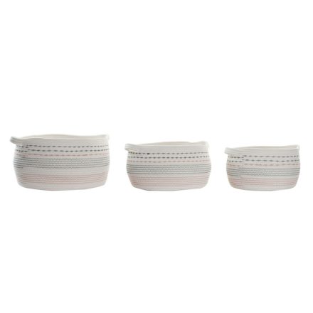 Kosár készlet DKD Home Decor Fehér Fekete Narancszín 52 x 43 x 25 cm MOST 56770 HELYETT 35923 Ft-ért!