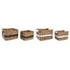 Kosár készlet DKD Home Decor Fehér Fekete Természetes Fehér/Fekete Poliuretán Fa Fém Természetes rost Gyarmati 30 x 40 cm 32 x 2 MOST 69570 HELYETT 44026 Ft-ért!