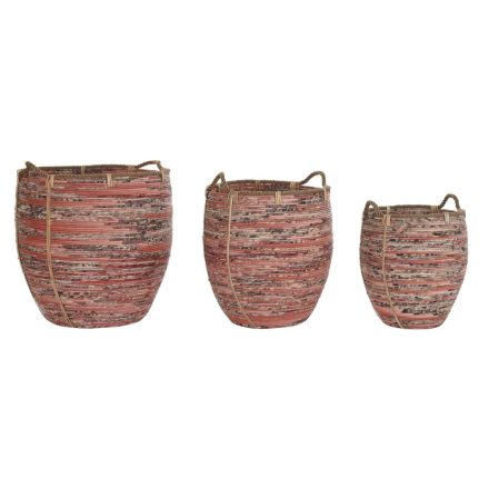 Kosár készlet DKD Home Decor Őszibarack Természetes Boho 52 x 52 x 58 cm MOST 180588 HELYETT 115822 Ft-ért!