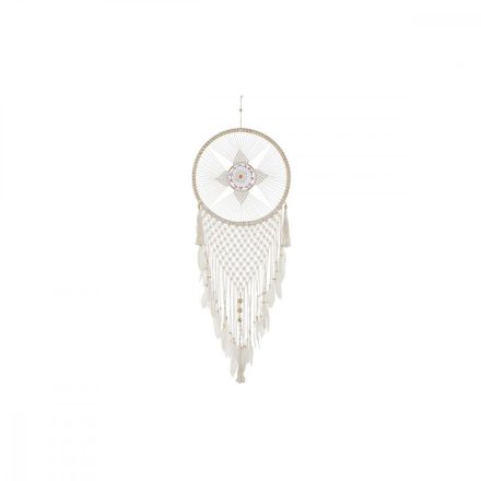 Dream catcher (álomszűrő) DKD Home Decor Tollak Pamut Fehér Rattan Boho (52 x 1 x 145 cm) (1) MOST 36576 HELYETT 21405 Ft-ért!