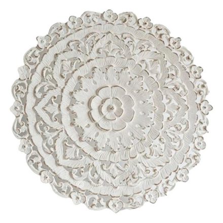 Fali Dekoráció DKD Home Decor Fehér Mandala Fa MDF (90 x 2 x 90 cm) MOST 79710 HELYETT 50441 Ft-ért!