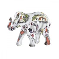   Dekoratív Figura DKD Home Decor Fehér Többszínű Elefánt Gyarmati 11 x 5 x 9 cm MOST 8585 HELYETT 4820 Ft-ért!