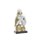   Dekoratív Figura DKD Home Decor 14,5 x 9 x 26 cm Bagoly Aranysàrga Fehér MOST 21540 HELYETT 12608 Ft-ért!