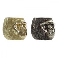   Dekoratív Figura DKD Home Decor 20 x 24,5 x 18,5 cm Ezüst színű Aranysàrga Gyarmati Gorilla (2 egység) MOST 40025 HELYETT 23422 Ft-ért!