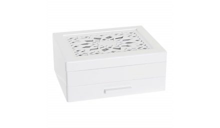 Ékszeres doboz DKD Home Decor Kristály Fehér Zöld Fa MDF (21 x 16 x 9 cm) MOST 17889 HELYETT 10310 Ft-ért!